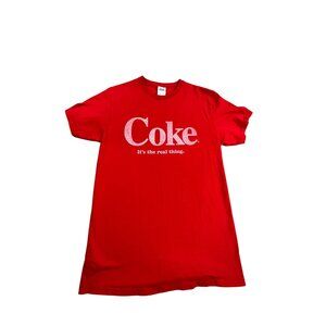 Vintage Coke Mens Medium Red Shirt "Its The Real Thing" Delta Pro Weight Retro